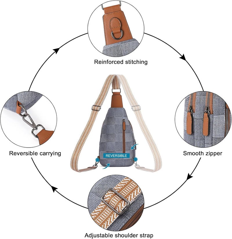 CLUCI Crossbody Bags for Women Men,Leather Sling Bag Cross Body Backpack for Woman Gifts for Women Birthday Unique - Image 5